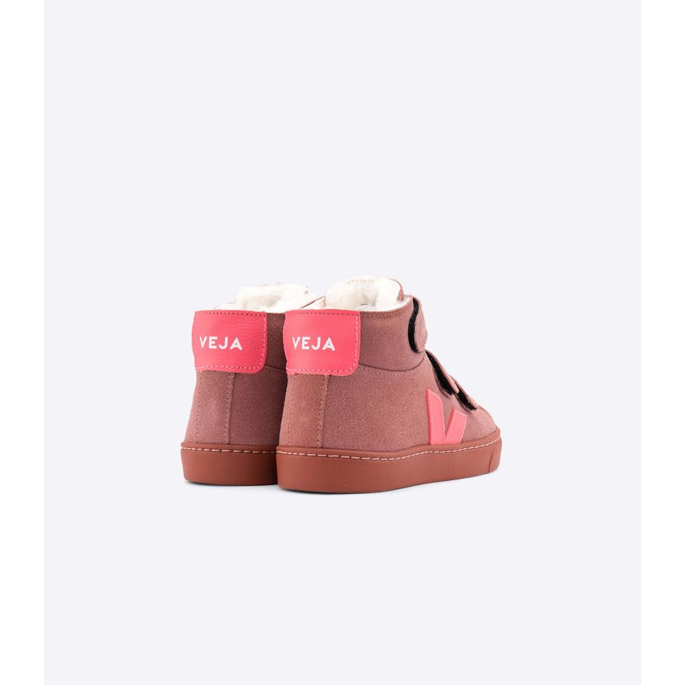 Veja ESPLAR MID FURED SUEDE Kids' Shoes Red | CA 763RVD